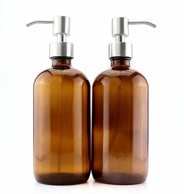 28 밀리미터 펌프 디스펜서와 500ML 갈색 유리 로션 병