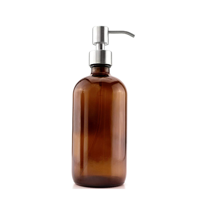 28 밀리미터 펌프 디스펜서와 500ML 갈색 유리 로션 병