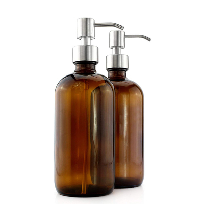 28 밀리미터 펌프 디스펜서와 500ML 갈색 유리 로션 병